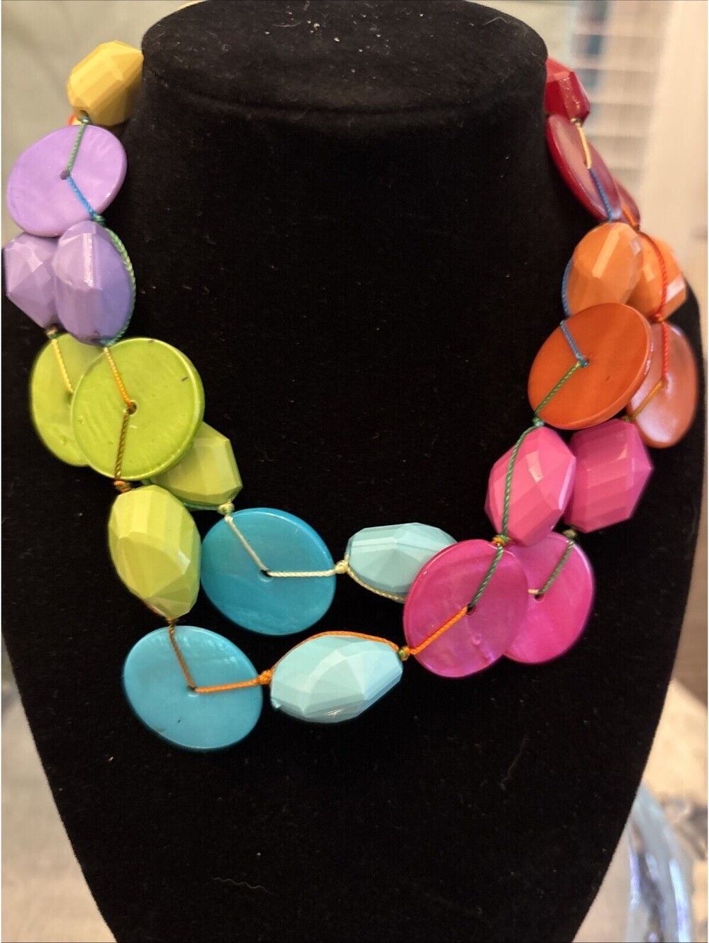 New Directions Colorful Beaded Necklace Double Strand